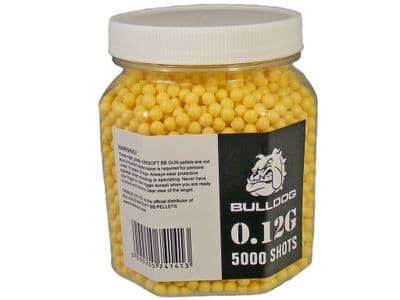 Bulldog 5000 x 12g x 6mm Yellow Polished Airsoft BB Gun Pellets In Tub