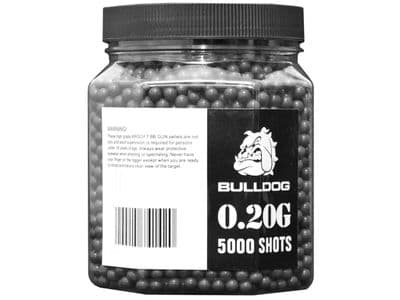 Bulldog 5000 x 20g x 6mm Black Polished Airsoft BB Gun Pellets In Tub