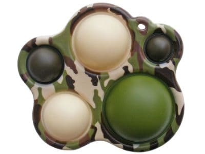 Camouflage Print 5 Simple Dimple Bubble Push Popper Sensory Fidget Toy ABS Frame