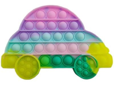 Car Shape Pastel Rainbow 27 Simple Dimple Bubble Push Popper Sensory Fidget Toy