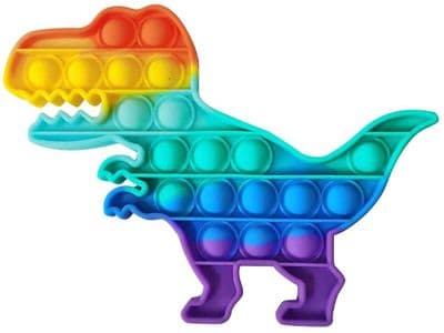Dinosaur Shape Rainbow 20 Simple Dimple Bubble Push Popper Fidget Toy