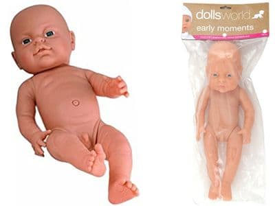 Dolls World Early Moments Anatomically Correct Newborn Baby Boy Doll 41cm