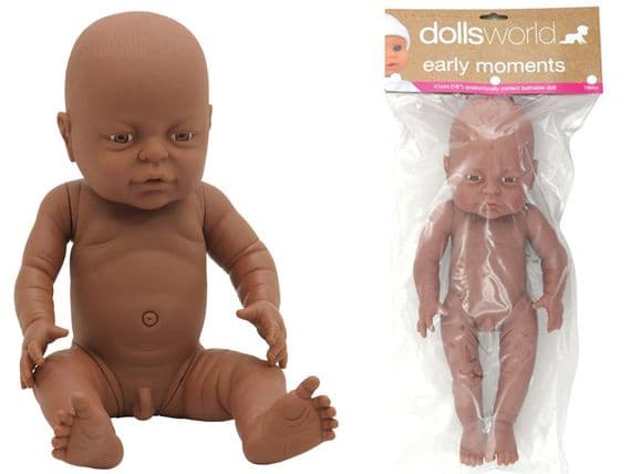 Dolls World Newborn Black Baby Boy Doll 8593 | Toy & Model