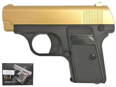 G1 BB Gun Colt C25 Compact Replica Spring Airsoft Pistol Black 2 Tone Metal