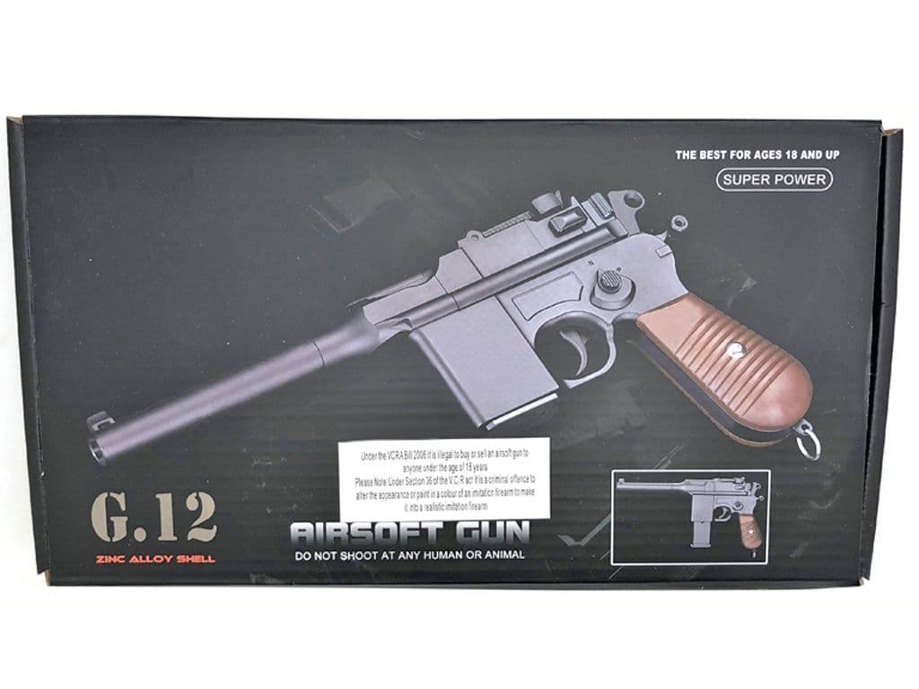 G12 BB Gun C96 Spring Airsoft Pistol Black 2 tone | Toy & Model