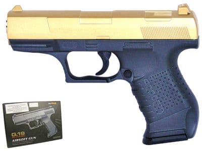 G19 BB Gun Walther P99 Compact Replica Spring Airsoft Pistol Black 2 Tone Metal