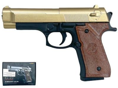 G22 BB Gun Beretta M9 Compact Replica Spring Airsoft Pistol Black 2 Tone Metal
