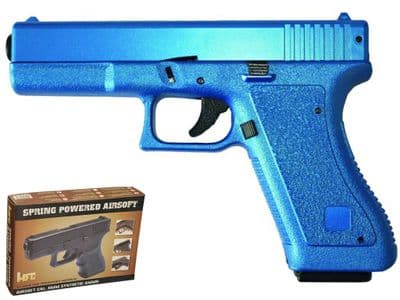 HA117 BB Gun 17 Style Spring Airsoft Pistol Blue 2 Tone
