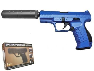 HA124 BB Gun Walther P99 Replica Spring Airsoft Pistol Blue 2 Tone