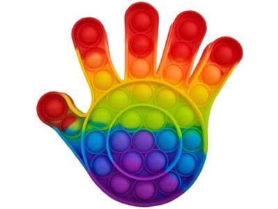 Hand Shape Rainbow 33 Simple Dimple Bubble Push Popper Sensory Fidget Toy