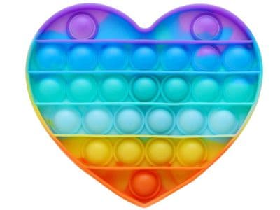 Heart Shape Rainbow 28 Simple Dimple Bubble Push Popper Sensory Fidget Toy