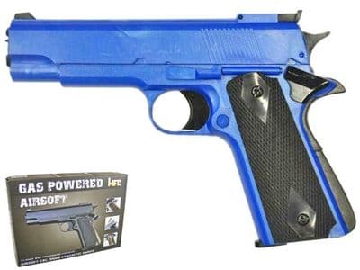 HG123 BB Gun S&W 1911 Replica Gas Airsoft Pistol Blue 2 Tone