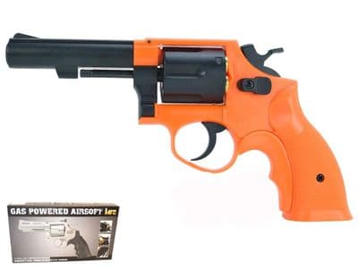 HG131 BB Gun S&W Model 10 Revolver Replica Gas Airsoft Pistol Orange 2 Tone 4” Barrel