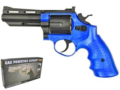 HG132 BB Gun Colt Python Revolver Replica Gas Airsoft Pistol Blue Black 2 Tone 4” Barrel