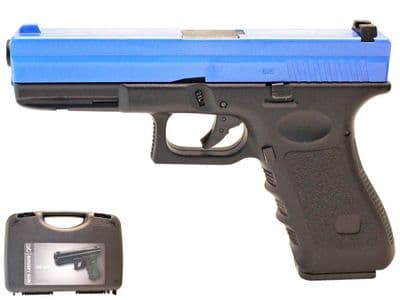 HG184 Sportline Airsoft Pistol 17 Style Gas Blowback BB Gun Black 2 Tone