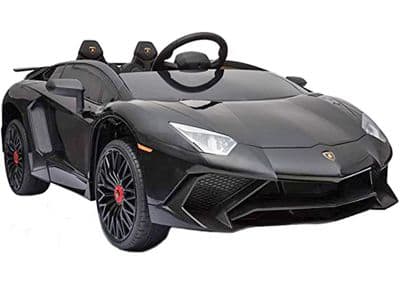 Lamborghini Aventador SV Black Official 12v Electric Ride on Car + Leather Seat + EVA Tires