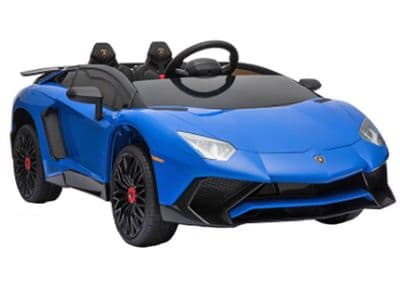 Lamborghini Aventador SV Blue Official 12v Electric Ride on Car + Leather Seat + EVA Tires