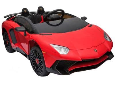 Lamborghini Aventador SV Red Official 12v Electric Ride on Car + Leather Seat + EVA Tires