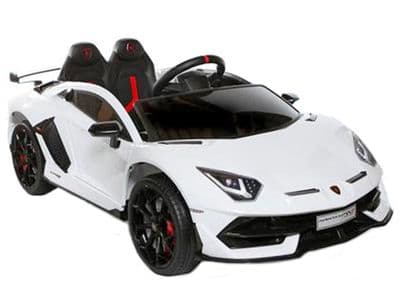 Lamborghini Aventador SVJ Official 12v Electric Ride on Car White with Parental Control