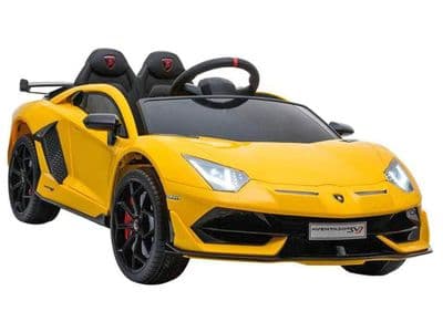 Lamborghini Aventador SVJ Yellow Official 12v Electric Ride on Car with Parental Control