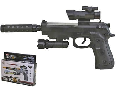 M92 Pistol Replica Toy Gun with Lights, Sounds & Vibration Battery Operated 813B