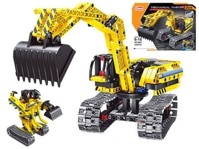 Mechanical Master 2 In 1 Excavator Robot Bricks Blocks Construction Toy Fits Technic Qihui 6801