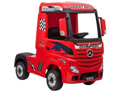 Mercedes Benz Actros Artic HGV Lorry Red 12v Licensed Ride On Truck + Parental Control