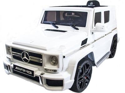 Mercedes Benz AMG G63 Jeep G Wagon White Licensed 12v Electric Ride on Car