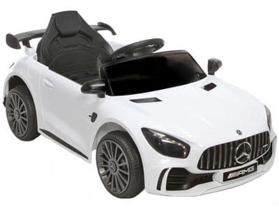 Mercedes Benz AMG GTR Official 12v Electric Ride on Car White with Remote Control