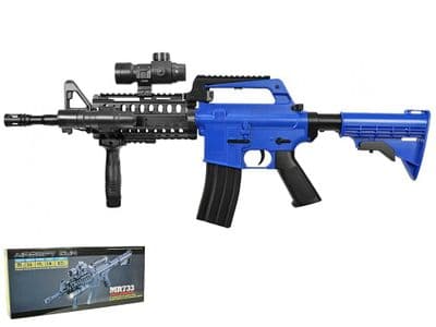 MR733 BB Gun Tactical M4 RIS Replica Spring Airsoft Rifle Blue 2 Tone