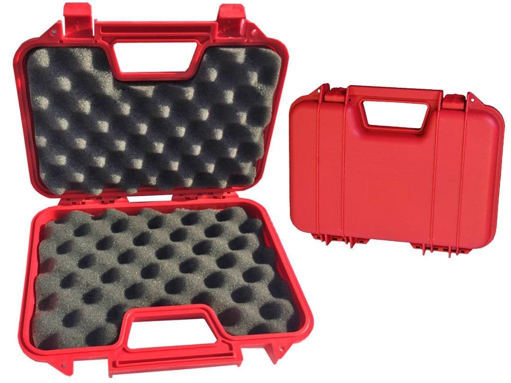 Lockable Hard Pistol Case - Fits Up To 4" Revolver - Purple, Foam Lined, Carry Handle