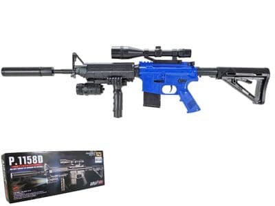 P1158D BB Gun M16 Replica Spring Airsoft Assault Rifle Black 2 Tone