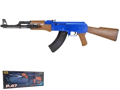 P47 BB Gun Kalashnikov AK47A Replica Spring Airsoft Rifle Blue 2 Tone
