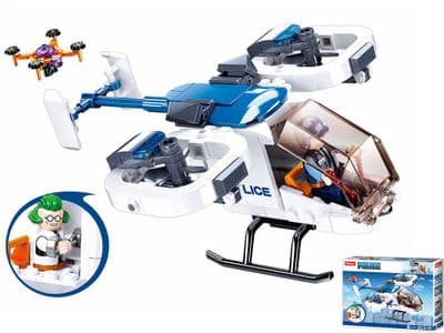 Police Helicopter Bricks Blocks Construction Toy Sluban M38 B0823