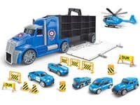 Police Lorry Carry Case & 6 Vehicles Set 666-02G | Toy & Model