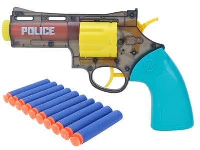 Police Revolver Toy 2 In 1 Soft Dart Bullet Gun & Water Pistol 648-38