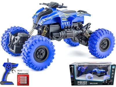 Police Rock Crawler ATV Style Radio Control Toy Quad Bike 2.4ghz 1:18 Scale RC Model