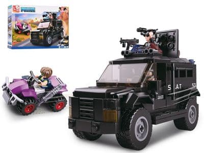 Police SWAT Armoured Truck Bricks Blocks Construction Toy Sluban M38 B0653