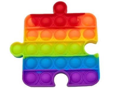 Puzzle Piece Shape Rainbow 25 Simple Dimple Bubble Push Popper Sensory Fidget Toy