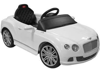 Ride on Car 12v Electric Bentley GT Official Licensed Model in White with Parental Control