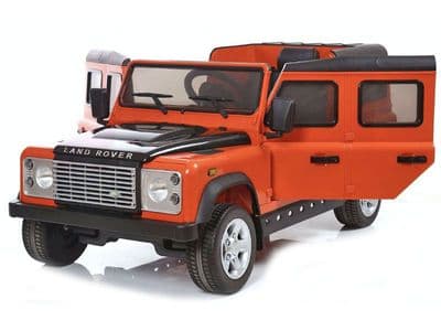 Ride on Car 12v Electric Land Rover Defender with Parental Radio Control Orange