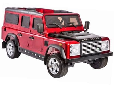 Ride on Car 12v Electric Land Rover Defender with Parental Radio Control Red Official Model