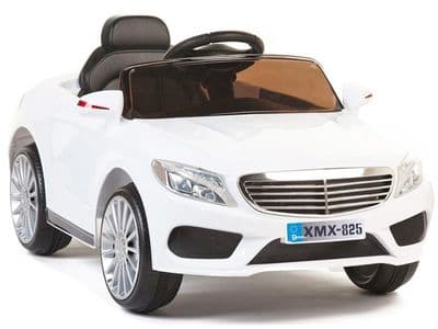 Ride on Car 12v Electric Merc E Class Style Saloon White Colour with Parental Remote Control