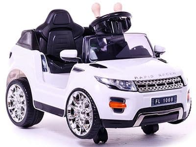 Ride on Car 6v Electric Evoque Style Suv White with Parental Radio Control