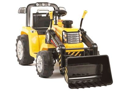Ride On Tractor 12v Electric with Working Loader and Parental Remote Control Yellow