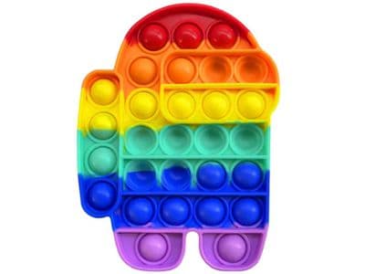 Spaceman Shape Rainbow 29 Simple Dimple Bubble Push Popper Sensory Fidget Toy