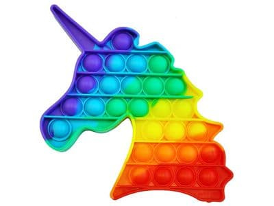 Unicorn Shape Rainbow 28 Simple Dimple Bubble Push Popper Sensory Fidget Toy