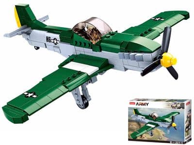 US P-51 Mustang Fighter Aircraft Bricks Blocks Construction Toy Sluban Army M38 B0857