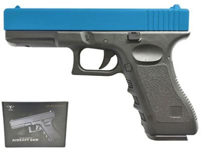 V20 BB Gun 17 Style Spring Airsoft Pistol Black 2 Tone Metal