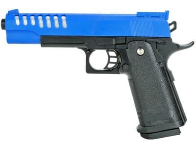 V302 BB Gun Custom M1911 Ported Spring Airsoft Pistol Black 2 Tone